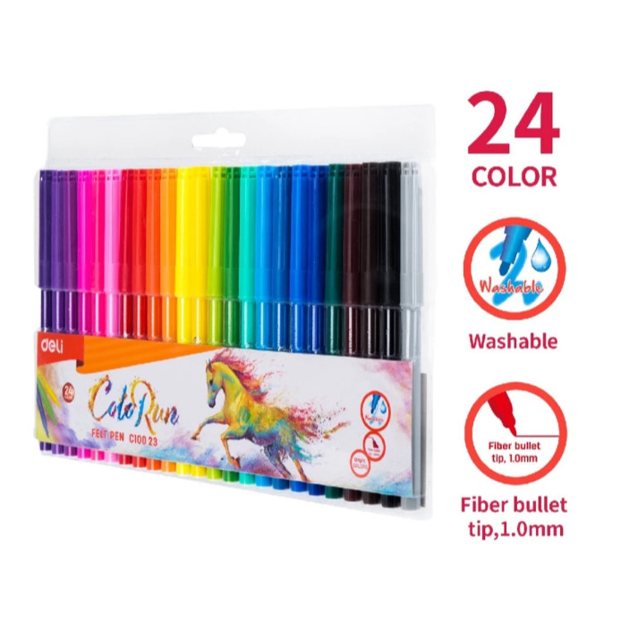 

BOBOMARTS DELI SPIDOL FELT PEN 24 WARNA C100-23