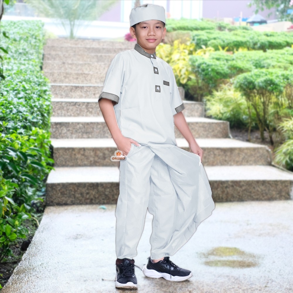 [TERBARU][TERLAKU] ORIZANO Set Koko Sarcel Avatar - Baju Koko Anak Cowok Bawahan Sarung Celana Toyob