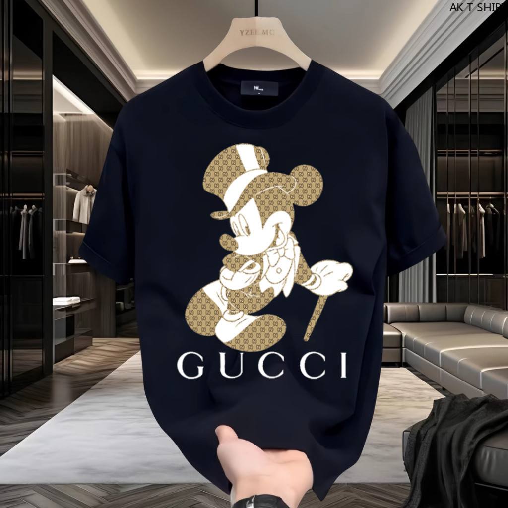 (COD)T Shirt Pria baju kaos pria kaos cowok kaos branded KausGUCCI Kaus Desain Mickey Fashion Musim 