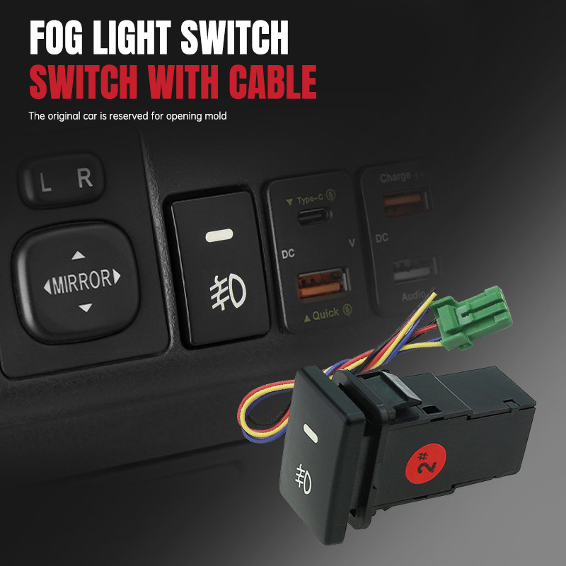 Switch Saklar On Off Foglamp Lampu Tembak Mobil Universal Model Tekan Komplit Socket dan Kabel Avanz