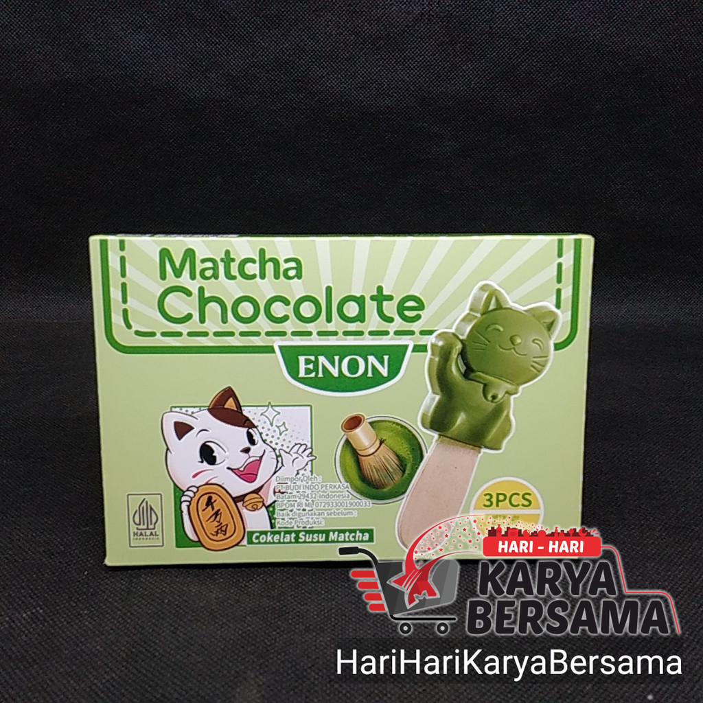 

ENON MATCHA CHOCOLATE STICK COKELAT SUSU MATCHA KARAKTER CAT 33GR