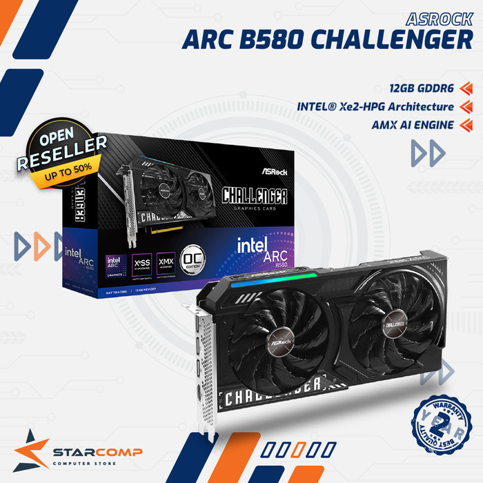 ASRock Intel ARC B580 Challenger 12GB OC GDDR6 VGA B580 Battlemage