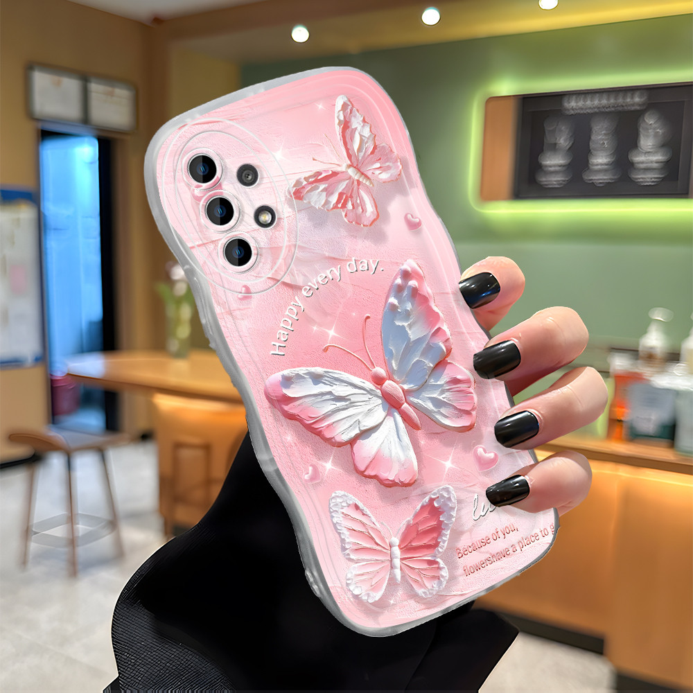 Casing Hp Untuk Compitable With Samsung A72 5G Butterfly Pink Phone Case Softcase 4925