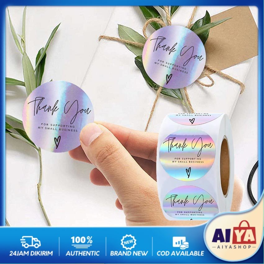

500Pcs/Set Sticker Thank You Hologram / 1 Roll Stiker Thank You / Sticker Laser Label And Seal Packaging
