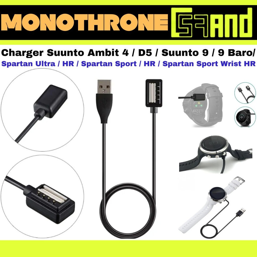 Kabel Charger Suunto Ambit 4 D5 Suunto 9 Baro Spartan Ultra HR Sport Suunto Watch Jam