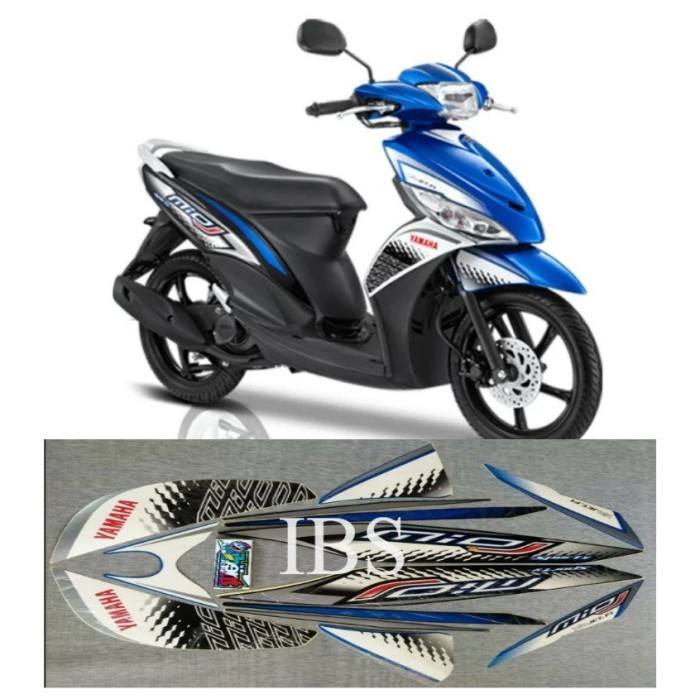 STRIPING MIO J BIRU 2013 STIKER ORI YAMAHA POLET