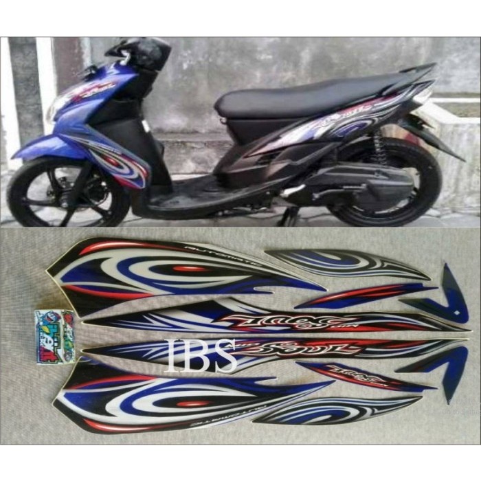 STRIPING MIO SOUL BIRU TAHUN 2008 STIKER ORI YAMAHA