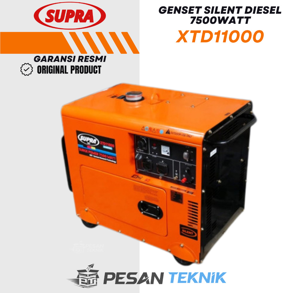 Mesin Genset Silent Diesel Generator 7500 Watt SUPRA XTD11000