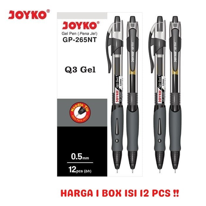 

MURAH MERIAH Gel Pen / Pulpen Joyko GP-265NT / Black / Q3 Gel / 0.5 mm / 1BOX 12PCS - Hitam