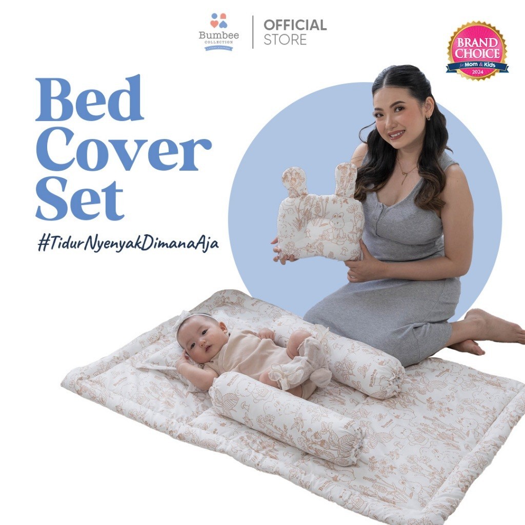 JH77YT Bumbee Collection - Ready Stock Bed Cover Set Baby Selimut Bantal Guling Alas Tidur Bayi