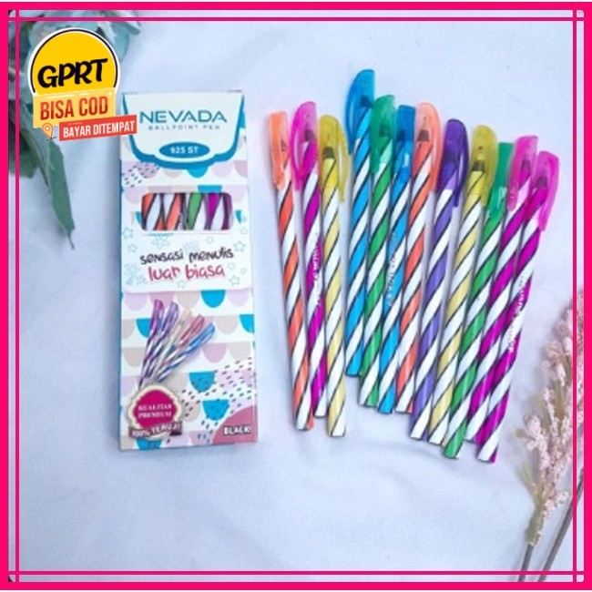

GPRT 12Pcs/1Lusin Pulpen Nevada Kingsman Pelna Ballpoint Pulpen Lilin/Ulir 923 St