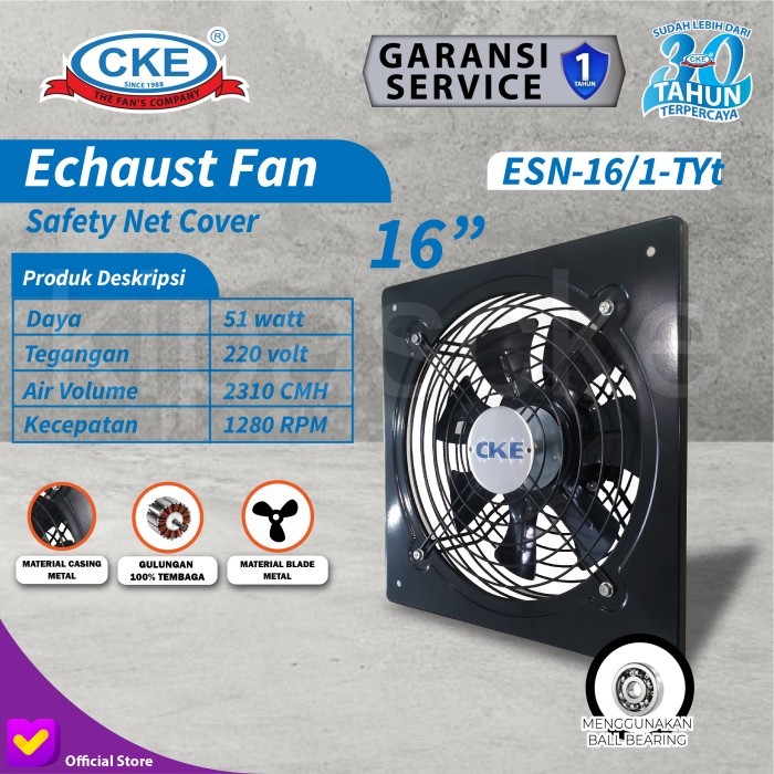 Wall Exhaust Fan 16" Inch Kipas Exhaust Fan Dinding Industrial 16 Inch