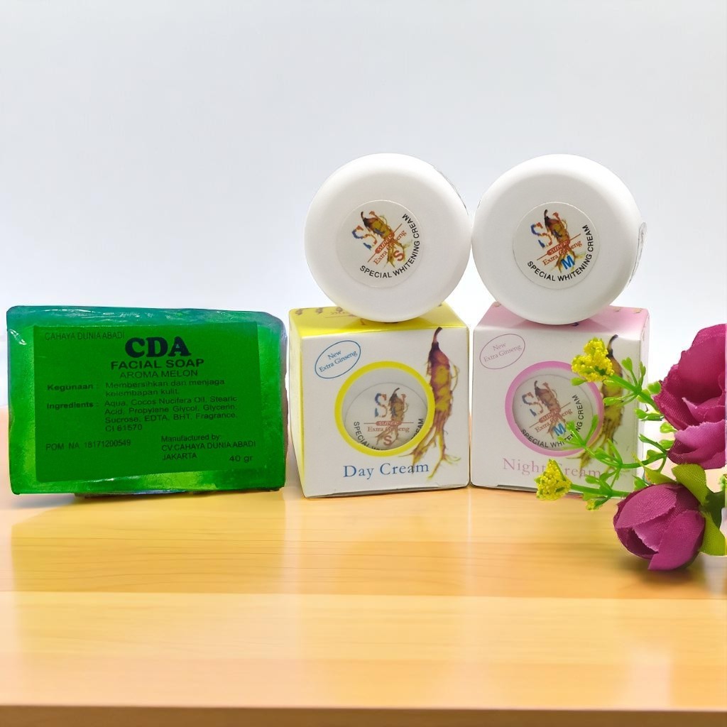 Paket 3in1 Cream Sj Ginseng + Sabun Hijau Cda Bpom