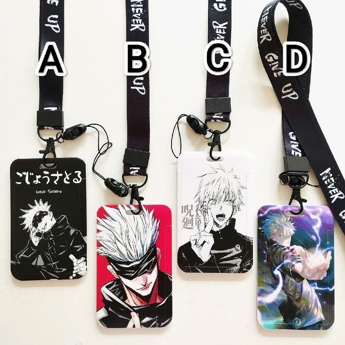 

ANDMA Gojou Satoru Jujutsu Kaisen ID Card Holder Lanyard 1 Name Tag Gantungan Kalung Wadah Kartu Nama - C