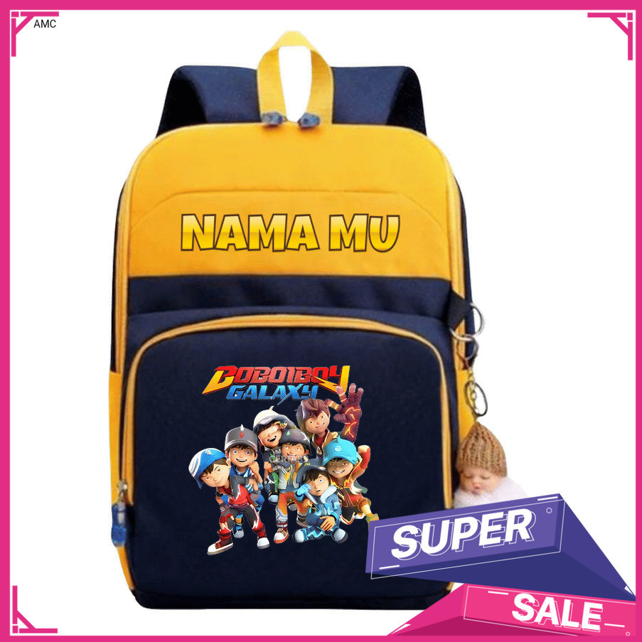 AMC Tas Ransel Boboiboy Galaxy Anak Laki-Laki Karakter Kartun Superhero Keren - Backpack Sekolah TK 