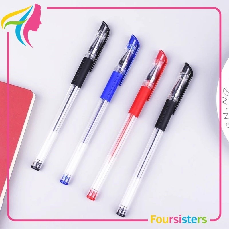 

[FS] LUSINAN ISI 12PCS Pena Gel 0.55mm Standard Pulpen tinta cair Alat Tulis Sekolah Kantor Pen Warna Warni Pena Ujung Lancip ATK Murah Import