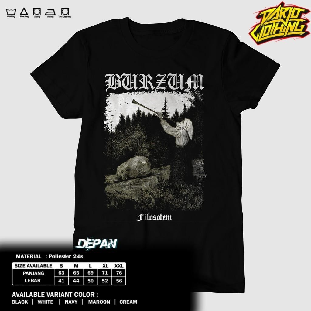 Kaos DarjoClothing - KAOS BAND - KAOS BURZUM - BAJU BURZUM KREM - BAJU BAND BURZUM - BAJU MUSIK ROCK