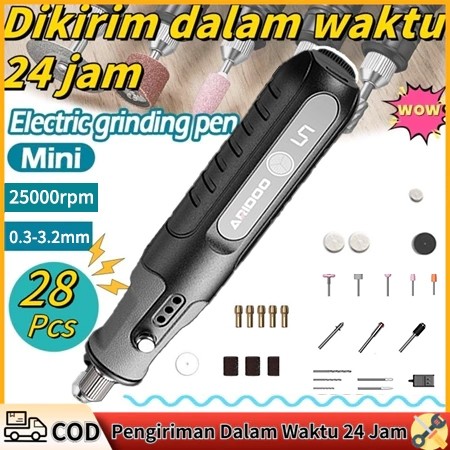 【25000 RPM】Bor Mini Portable Grinder Set 28W/12V Mini Drill Electric Grinda Mesin Bor Mini Listrik D