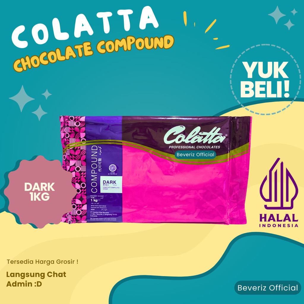 

NEW BEVERIZ Colatta Compound Dark Chocolate | Coklat Batang Parut | Professional Chooclate 1 Kg {BISA COD} { Tersedia Harga Grosir} PREMIUM