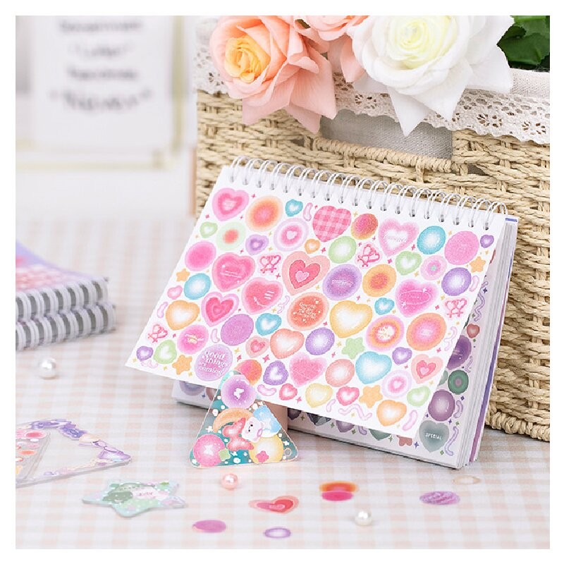 

Mr. Paper 1 style 50pcs/book Copperplate paper coil sticker book cartoon pattern DIY handbook Guka decoration material collage