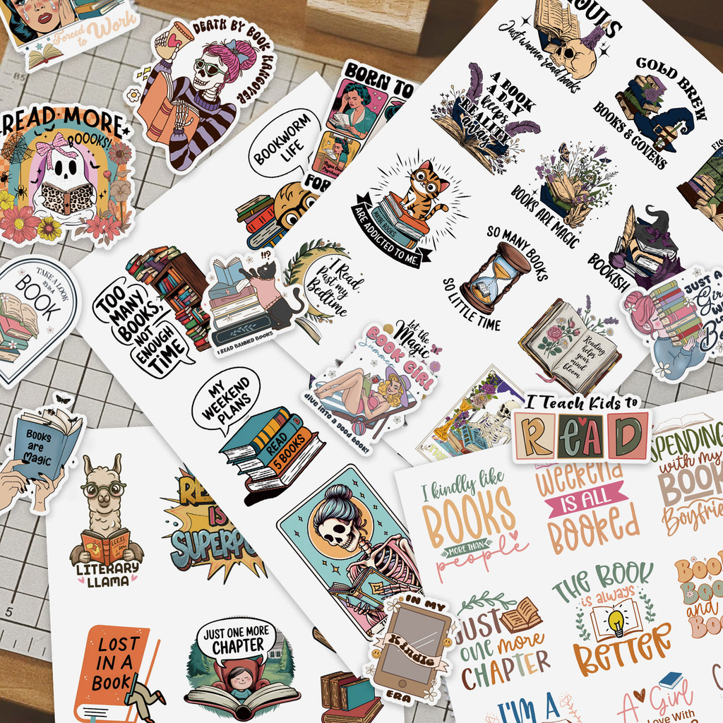 

31Sheets Diary Book Reading Sticker Book Aesthetic DIY Scrapbook Notebook Phone Laptop Guitar Luggage Graffiti Sticker