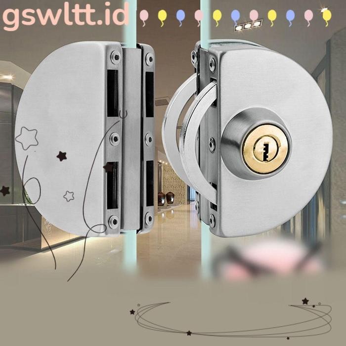 

Gswltt Double Open Glass Door Lock Pengaman Anti Maling Kantor Glass
