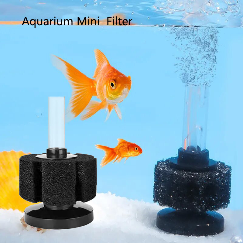 Mini Aquarium Sponge Filter Fish Tank Shrimp Pond Air Pump Biochemical Sponge Filter Aquarium Filtra