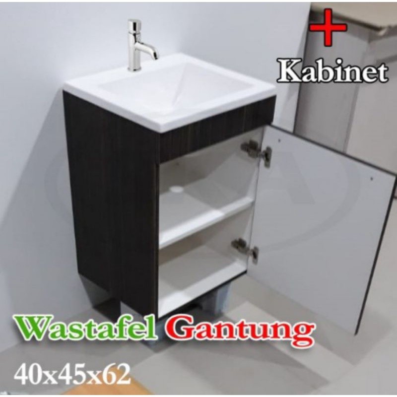 wastafel cuci tangan gantung / wastafel hotel / wastafel  set kabinet finish hpl / wastafel hotel to