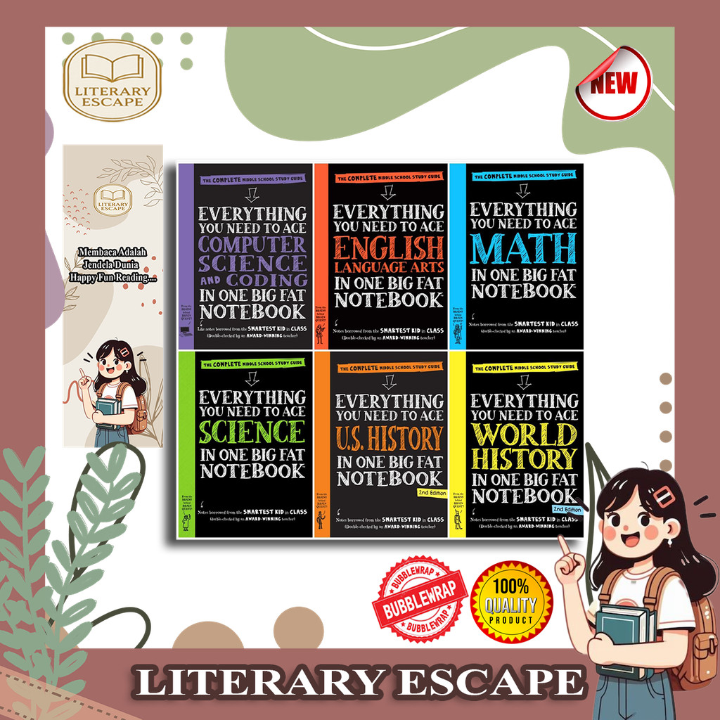 Everything You Need to Ace Series Middle School Edition 6-Book Bundle Set - Ultimate Study Guides fo