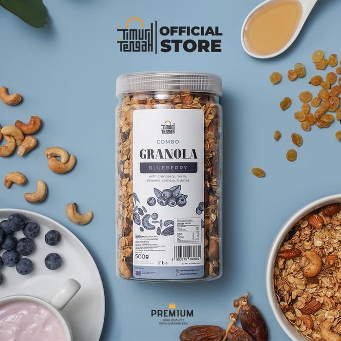

Timur Tengah Grainnola Blueberry 500 gr Granola Camilan Sereal Makanan Sehat - 500gr
