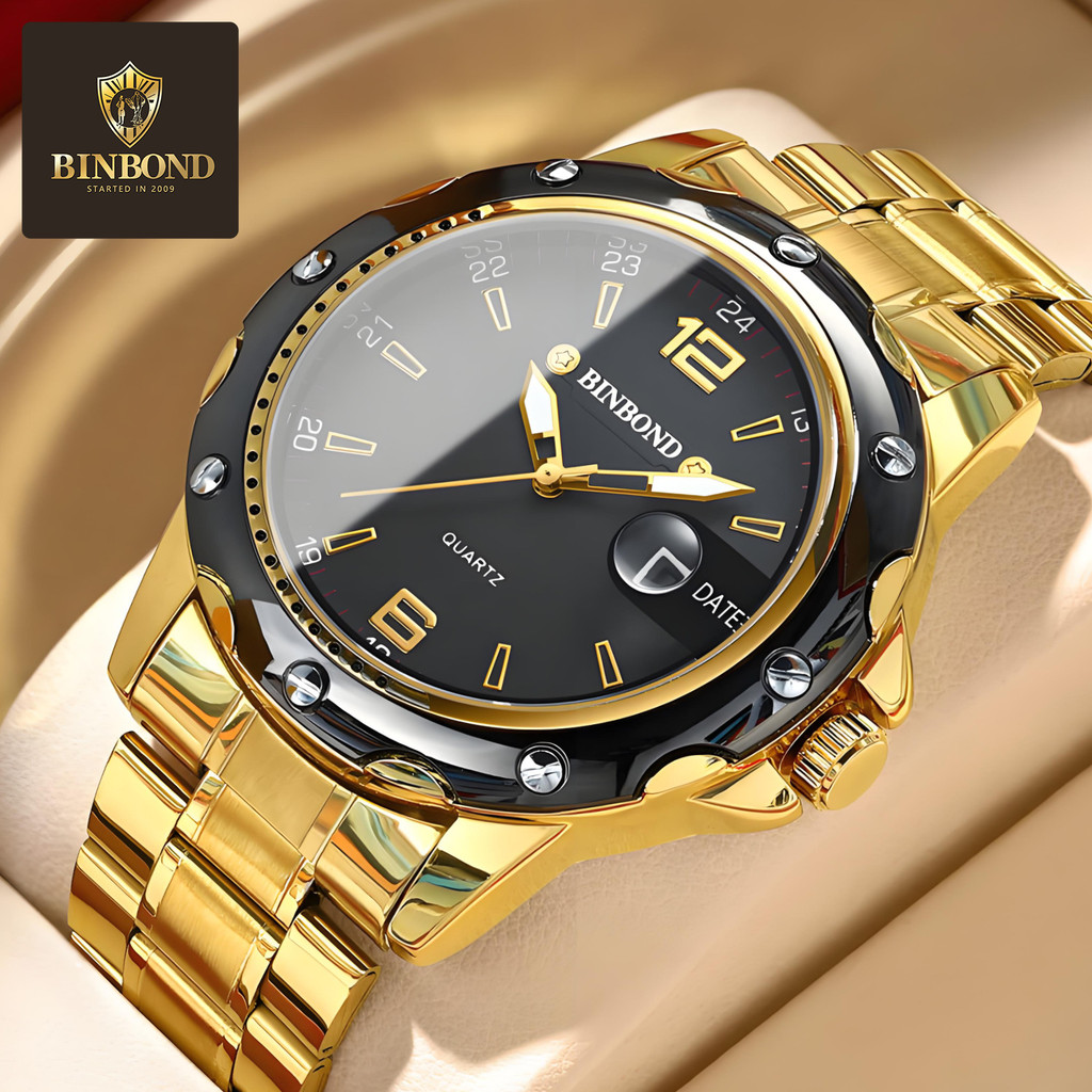 

Binbang Jam Tangan Kuarsa Pria Arloji Olahraga Kaca Pembesar Kalender Bercahaya Perdagangan Luar Negeri Tali Baja