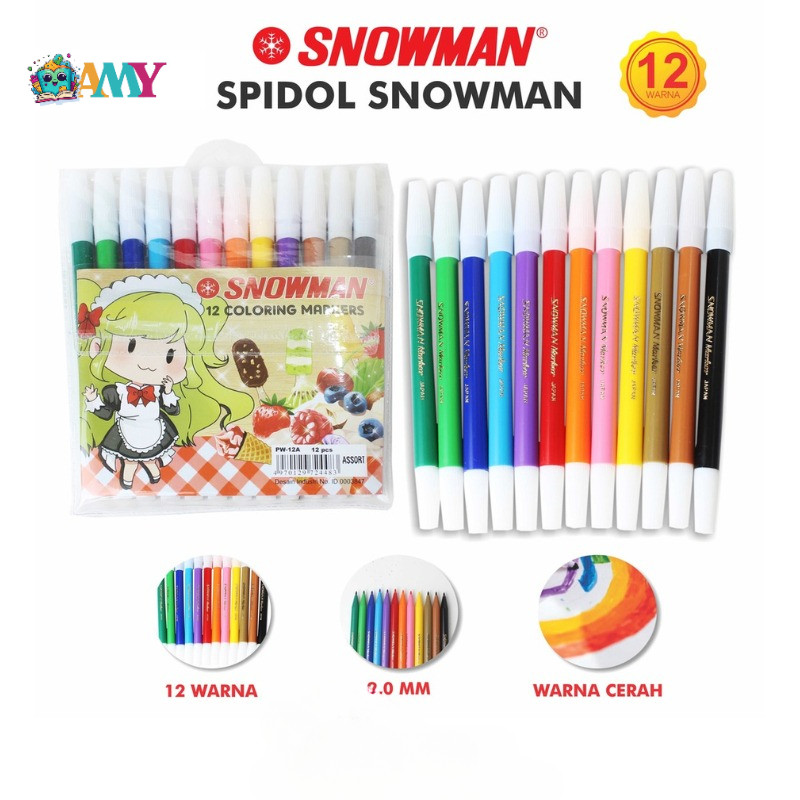 

SNOWMAN SPIDOL SET 12 W AMY STASIONARY