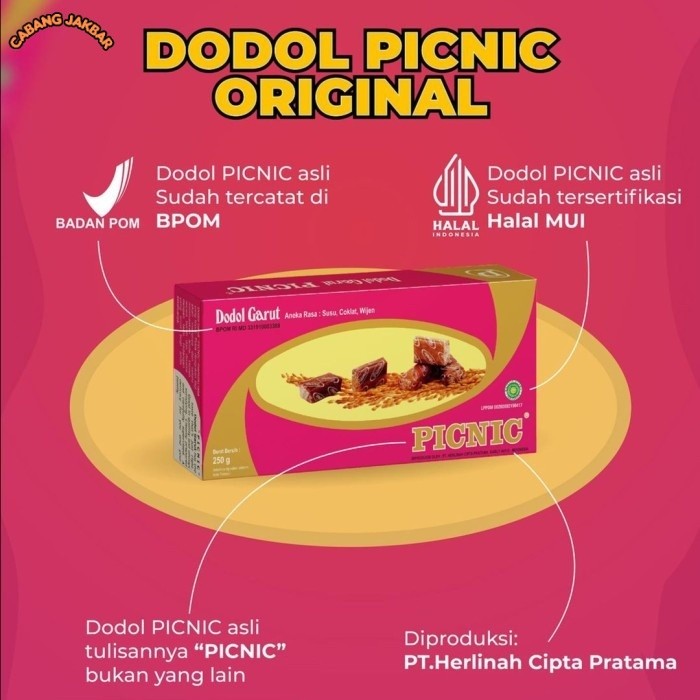 

Dodol Garut Picnic Aneka Rasa Original 250gr Klasik Legendaris Oleh Oleh Klasik