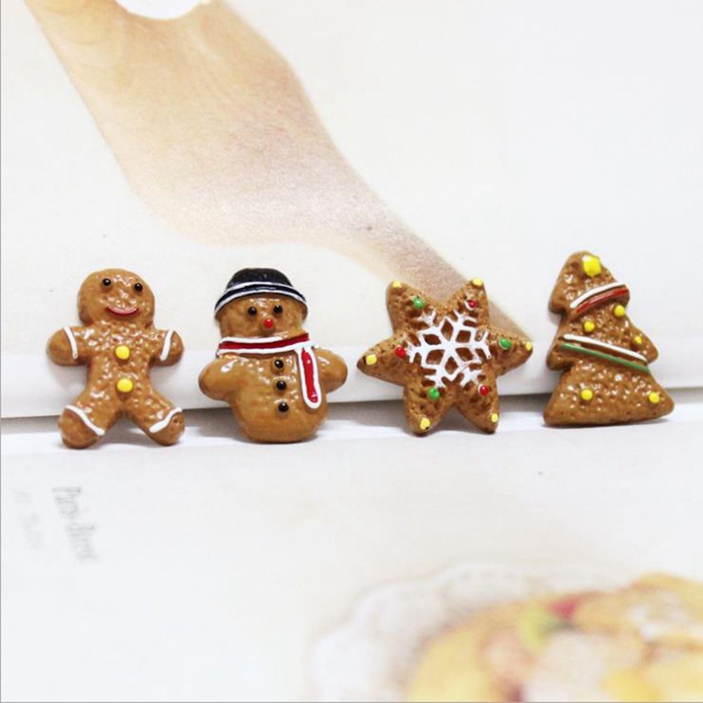 

20PCS/Lot Mixed Resin Simulation Gingerbread for Christmas DIY Decoration Accessories