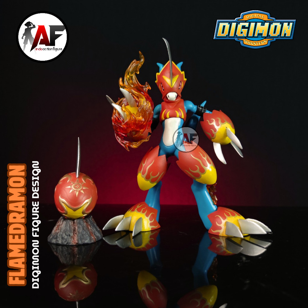 Action Figure Digimon Flamedramon FXW Studio Design Recast