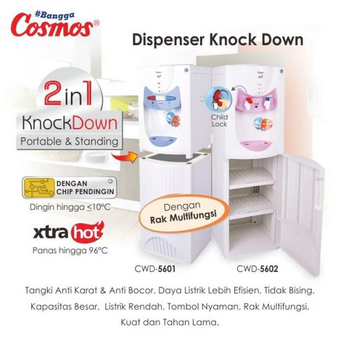 DISPENSER COSMOS 5602 HOT COOL GALON ATAS 2 KRAN