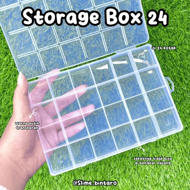 Kotak Penyimpanan Sekat 24 Kotak Box Manik Manik / Kotak Obat / Kotak 24 Sekat