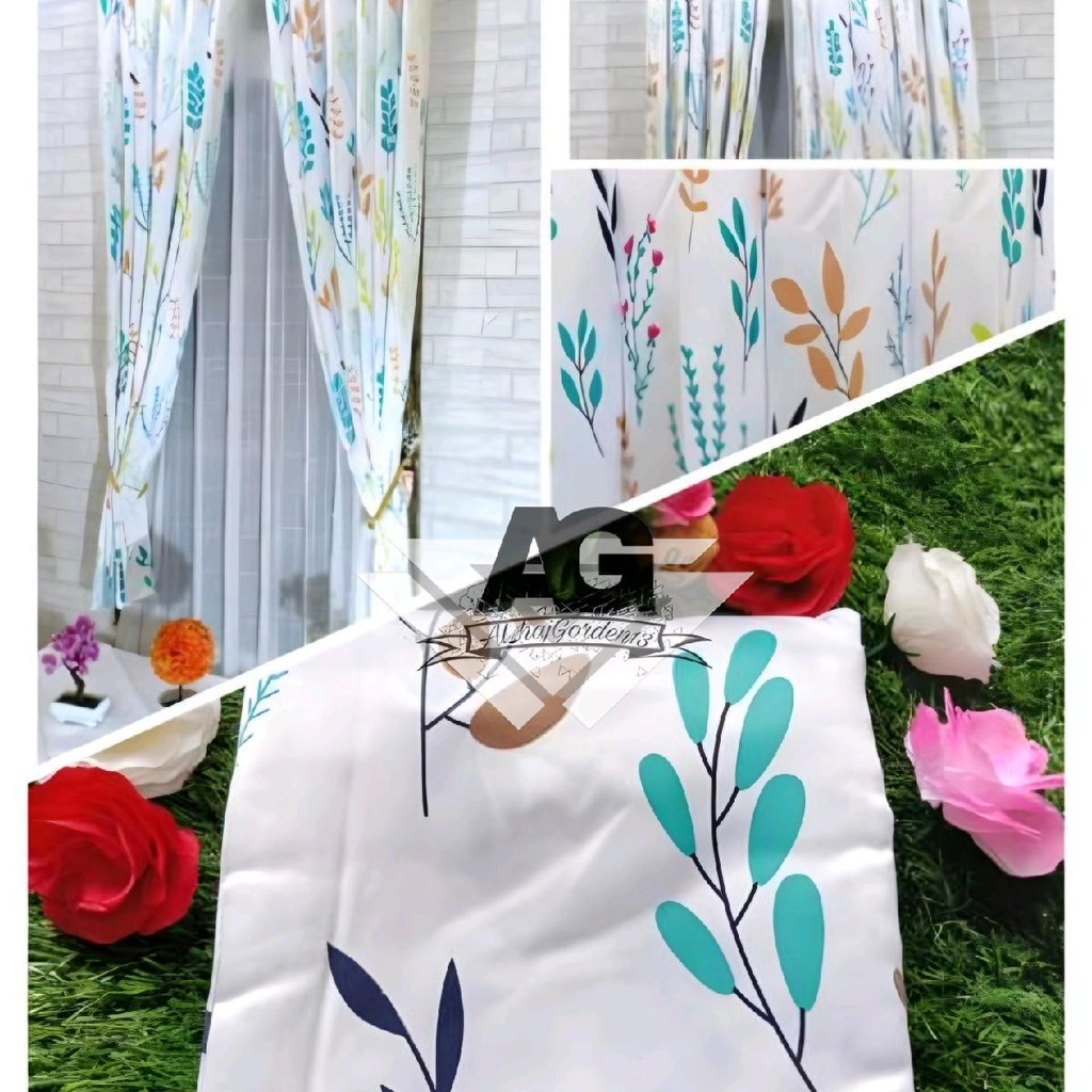 Tirai Jendela Pintu Kamar Tidur Gorden Minimalis Saten Bridal Hordeng Motif Lapender Model Semokring