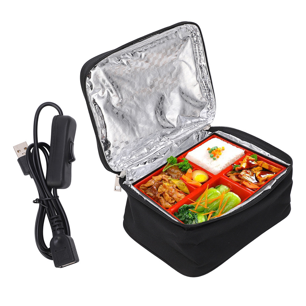 USB Camping Electric Lunch Box Oxford Fabric Food Warmer Heater Container Packet Electric Heated Lun