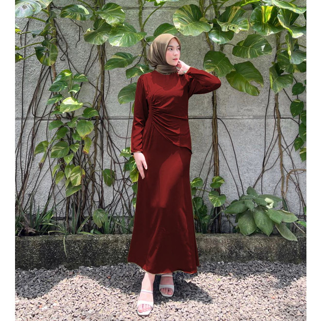 COD GAMIS KIMY BAJU LEBARAN TERBARU BAJU KONDANGAN BRIDESMAID BAHAN SATIN LUX MAXMARA SIZE S M L XL 