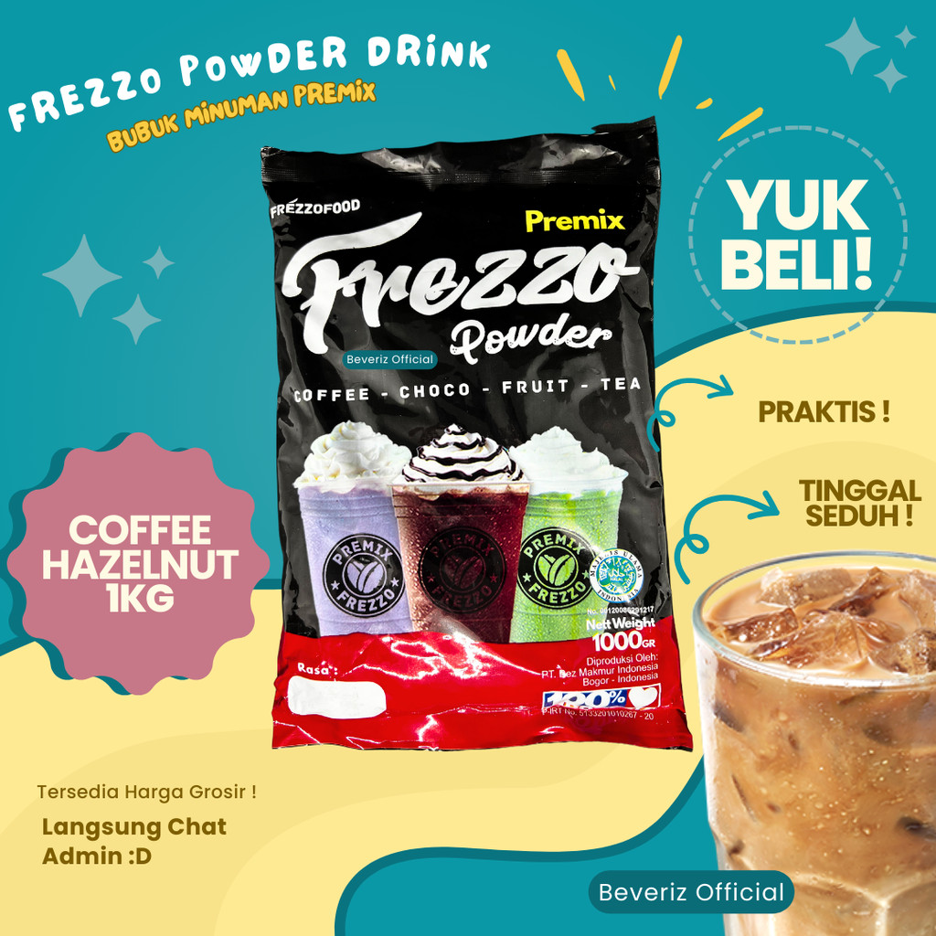 

BEVERIZ Frezzo Bubuk Minuman Rasa Kopi Hazelnut | Boba Powder Drink Coffee Hazelnut 1 Kg / 1000gram { Bisa COD} {Tersedia Harga Grosir}