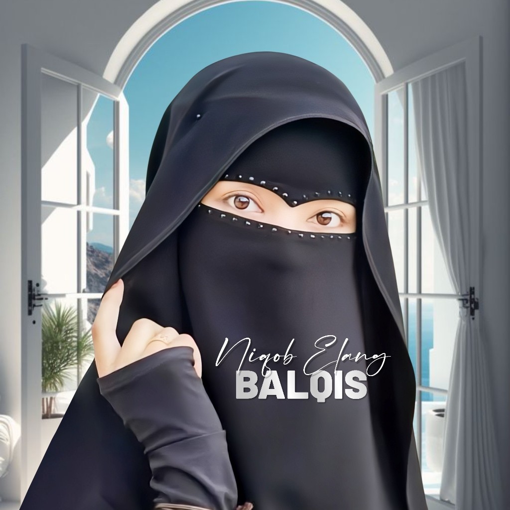 Niqob Elang BALQIS | Matt Baghdad Silky | Niqob Cadar Niqab Bandana Wolfis Niqab Yaman 2 Layer Niqab