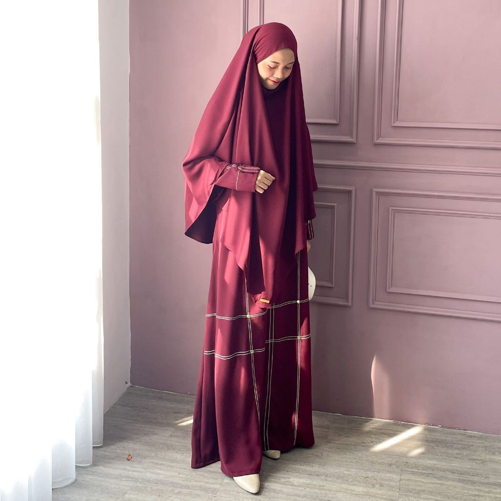 ZF74RT House of Amee Muzdalifah Syari Simple Gamis Umroh Daily Casual Basic Abaya Muslimah