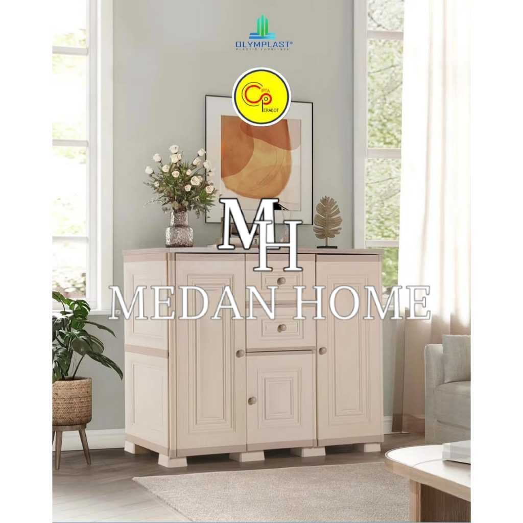 [MEDANHOME] OTC Credenza Modern Classic Olymplast Mewah TV Cabinet Bopet Anti Rayap Banjir Sideboard