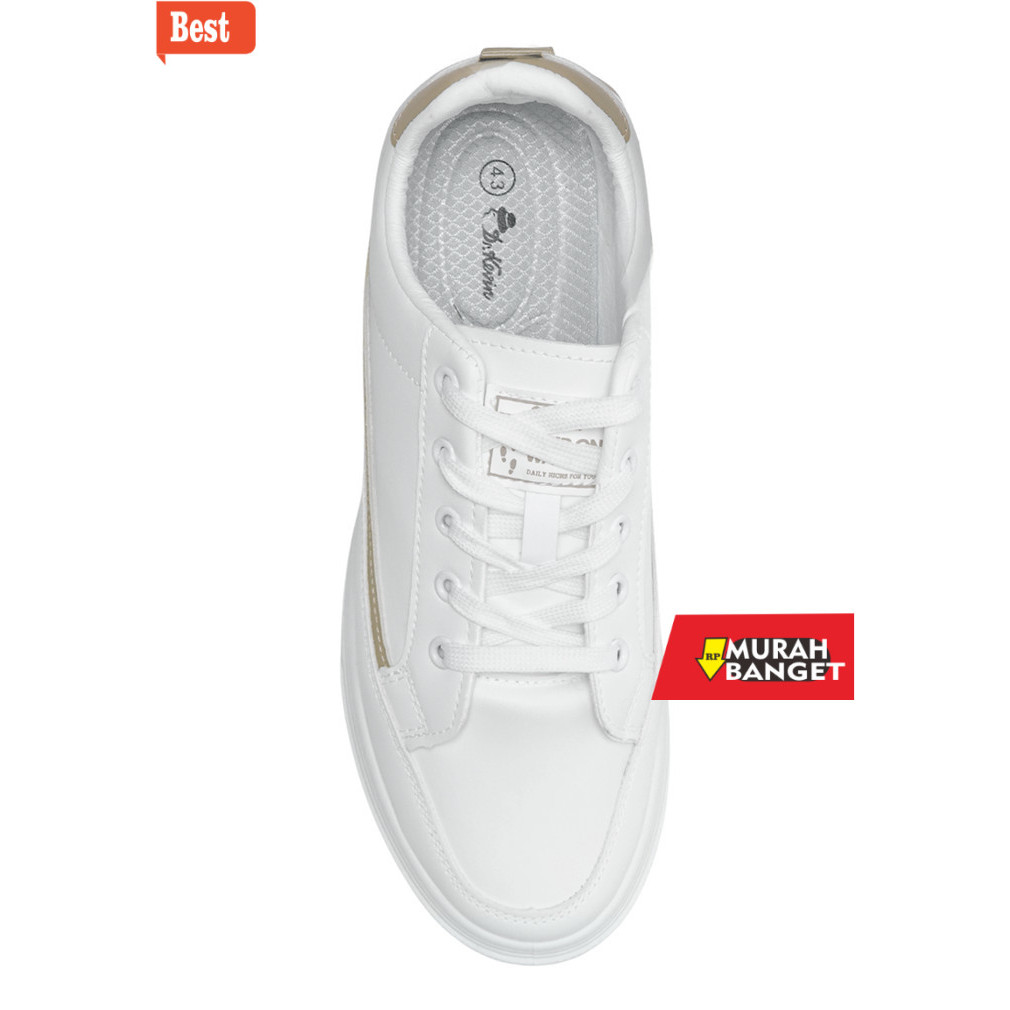 sepatu lari lokal terbaik 2025 Dr. Kevin Sepatu Sneakers Casual Pria Kets Sekolah Kulit 881-004 - Pu