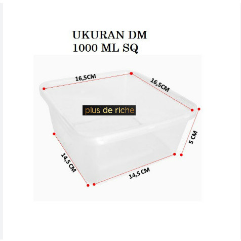 THINWALL DM 1000 ML SQ(25 pcs) - 1000ML SQ(25 set) - Thinwal Persegi 1000 SQ - Thinwal Kotak 1000 SQ