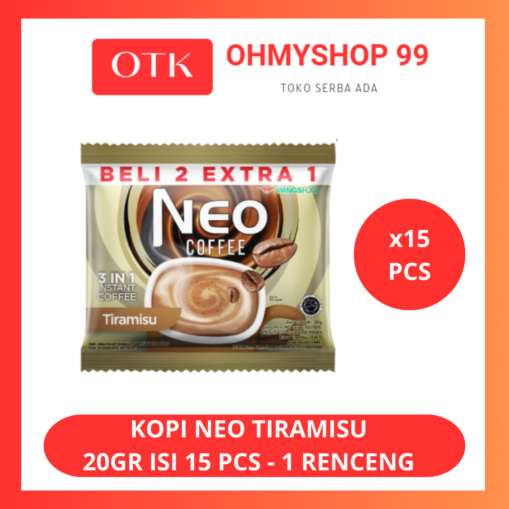 

Neo Kopi Bubuk Instan Tiramisu 20gr - 1 Renceng