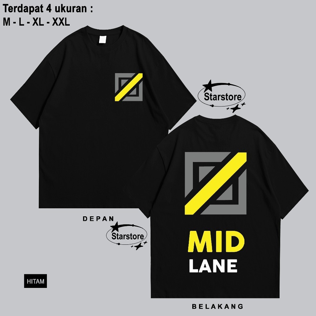 Kaos T-shirt Game Mobile Legend All Role Baju ML - MLBB Distro Atasan Pria wanita Mid Lane