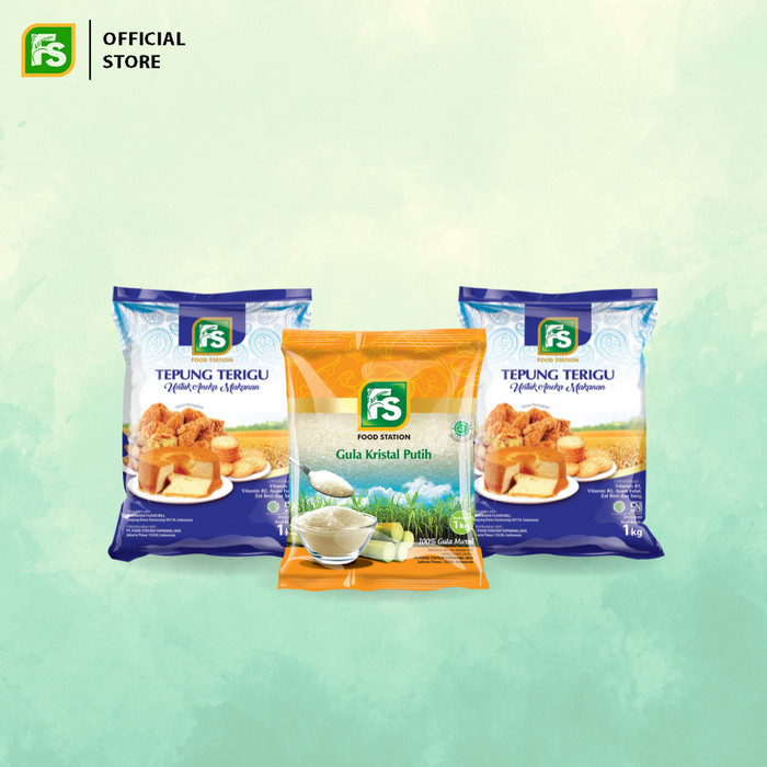 

Tepung Terigu 1 kg (2 pcs) ; FS Gula Pasir Orange 1 kg (1 pcs)