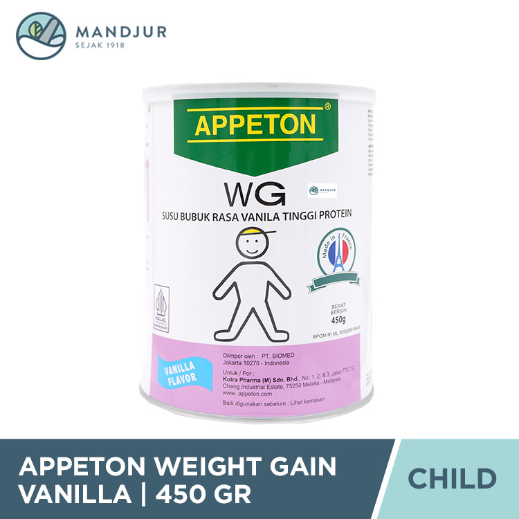 

Appeton Weight Gain Child Vanila 450 gr - Susu Tinggi Protein Penambah Berat Badan